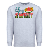 Heather Grey life is sweet Premium Sweatshirt - HRA Design Shop