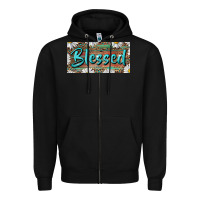 Black Blessed With Daisy And Leopard Zipper Hoodie - RanaPortraitStore
