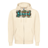 Sandshell Blessed With Daisy And Leopard Zipper Hoodie - RanaPortraitStore