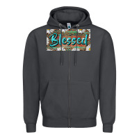 Smoke Blessed With Daisy And Leopard Zipper Hoodie - RanaPortraitStore