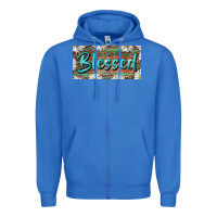 True Royal Blessed With Daisy And Leopard Zipper Hoodie - RanaPortraitStore