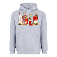 Heather Grey santa fuel coffee cups Heavyweight Hoodie - texasbilliewilder