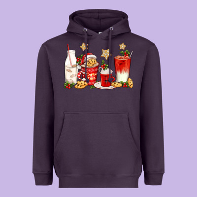 Santa Fuel Coffee Cups Heavyweight Hoodie Designed By Texasbilliewilder