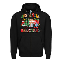 Black just a girl who loves christmas Zipper Hoodie - Zillion Design Studio