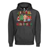 Charcoal Heather just a girl who loves christmas Zipper Hoodie - Zillion Design Studio