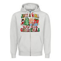 Dove Grey just a girl who loves christmas Zipper Hoodie - Zillion Design Studio