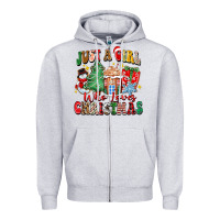 Heather Grey just a girl who loves christmas Zipper Hoodie - Zillion Design Studio