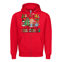 Red just a girl who loves christmas Zipper Hoodie - Zillion Design Studio