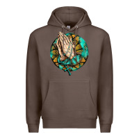 Coffee western praying hands prayer rosary  faith cross Premium Hoodie - BarkalooDesign