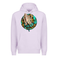 Lilac western praying hands prayer rosary  faith cross Premium Hoodie - BarkalooDesign