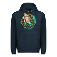 Navy western praying hands prayer rosary  faith cross Premium Hoodie - BarkalooDesign