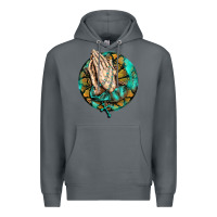 Rock western praying hands prayer rosary  faith cross Premium Hoodie - BarkalooDesign