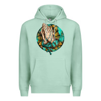 Seafoam western praying hands prayer rosary  faith cross Premium Hoodie - BarkalooDesign
