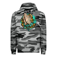Slate Camo western praying hands prayer rosary  faith cross Premium Hoodie - BarkalooDesign