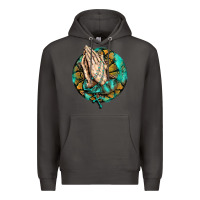 Smoke western praying hands prayer rosary  faith cross Premium Hoodie - BarkalooDesign