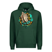 Sports Green western praying hands prayer rosary  faith cross Premium Hoodie - BarkalooDesign
