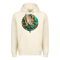 Tofu western praying hands prayer rosary  faith cross Premium Hoodie - BarkalooDesign