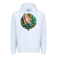 White western praying hands prayer rosary  faith cross Premium Hoodie - BarkalooDesign