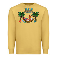 Antique Gold hello summer Premium Sweatshirt - CowhideDigitalArt
