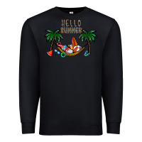 Black hello summer Premium Sweatshirt - CowhideDigitalArt
