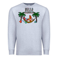 Heather Grey hello summer Premium Sweatshirt - CowhideDigitalArt