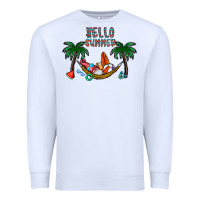 White hello summer Premium Sweatshirt - CowhideDigitalArt