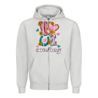 Dove Grey love western cowboy Zipper Hoodie - texasbilliewilder