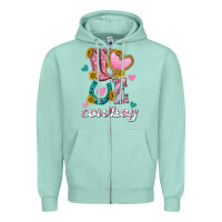 Seafoam love western cowboy Zipper Hoodie - texasbilliewilder
