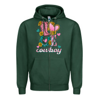 Sports Green love western cowboy Zipper Hoodie - texasbilliewilder