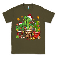 Army Green Christmas cactus Classic Tee - Zillion Design Studio