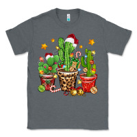 Charcoal Heather Christmas cactus Classic Tee - Zillion Design Studio