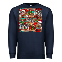 Navy christmas pig  aztec Premium Sweatshirt - FaDigitalArtStudio
