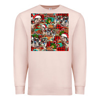 Pale Pink christmas pig  aztec Premium Sweatshirt - FaDigitalArtStudio