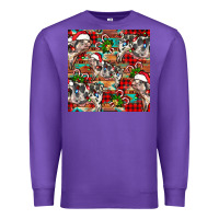 Purple christmas pig  aztec Premium Sweatshirt - FaDigitalArtStudio