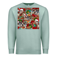 Seafoam christmas pig  aztec Premium Sweatshirt - FaDigitalArtStudio