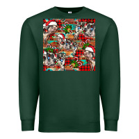 Sports Green christmas pig  aztec Premium Sweatshirt - FaDigitalArtStudio