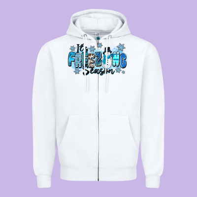 It's Freezing Season Zipper Hoodie Designed By Zillion Design Studio