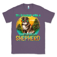 Lavender life is better with a australian shepherd Classic Tee - texasbilliewilder