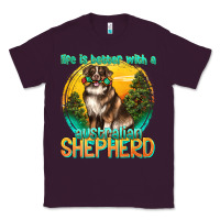 Plum life is better with a australian shepherd Classic Tee - texasbilliewilder