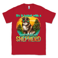 Red life is better with a australian shepherd Classic Tee - texasbilliewilder