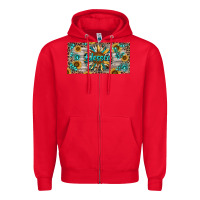 Red Blessed With Sunflower And Gemstone Zipper Hoodie - RanaPortraitStore