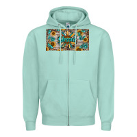 Seafoam Blessed With Sunflower And Gemstone Zipper Hoodie - RanaPortraitStore