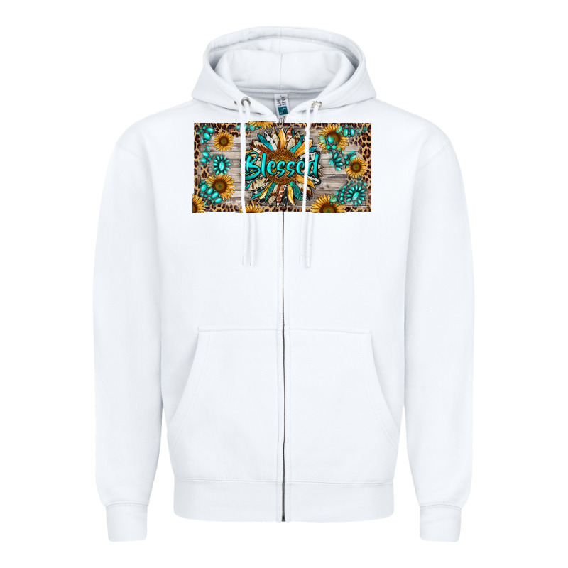 Blessed With Sunflower And Gemstone Zipper Hoodie by RanaPortraitStore | Teevron