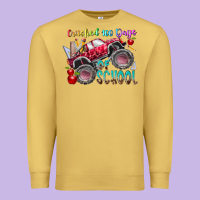 Crushed 100 Days Of School Premium Sweatshirt Designed By Racoondesign