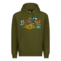 Army Green western faith arrow sunflowers Premium Hoodie - BarkalooDesign