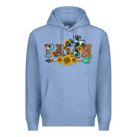 Colony Blue western faith arrow sunflowers Premium Hoodie - BarkalooDesign