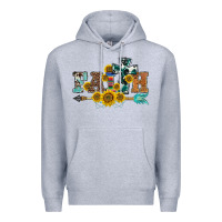 Heather Grey western faith arrow sunflowers Premium Hoodie - BarkalooDesign