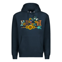 Navy western faith arrow sunflowers Premium Hoodie - BarkalooDesign