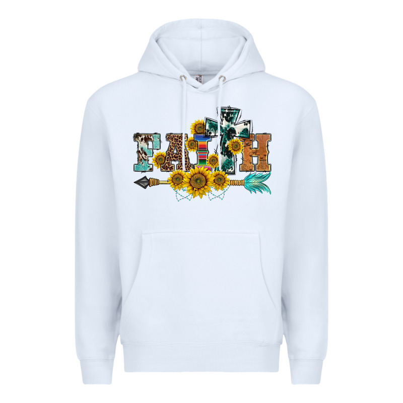 Western Faith Arrow Sunflowers Premium Hoodie by BarkalooDesign | Teevron
