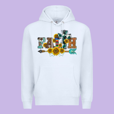 Western Faith Arrow Sunflowers Premium Hoodie Designed By Barkaloodesign